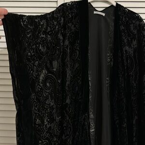 Urban outfitters sheer black velvet shawl